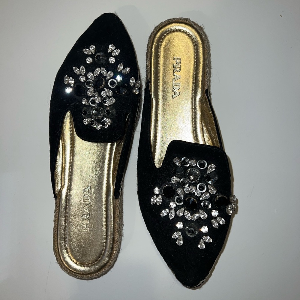 Prada gem stones slip-on